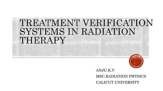 Treatment verification and set up errors | PPT