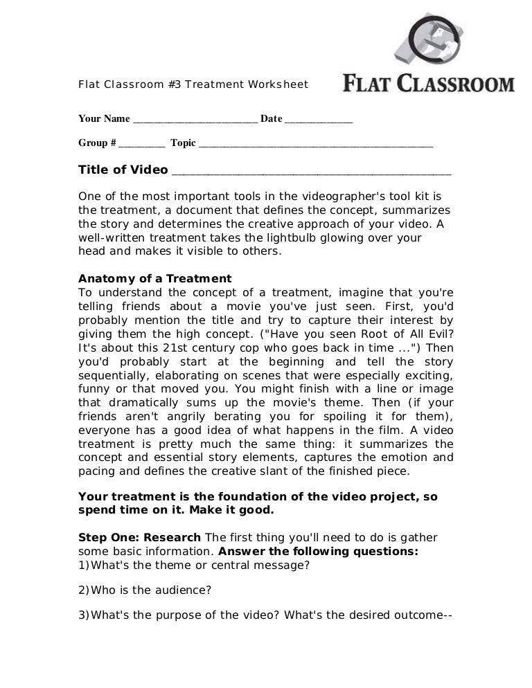 Treatment worksheet 2