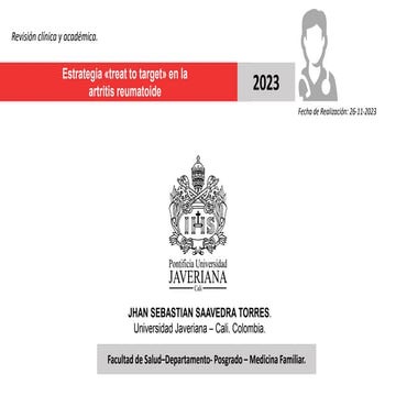 Estrategia «treat to target» en la  artritis reumatoide