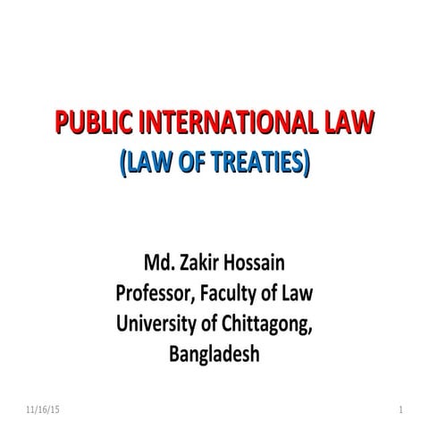 Law of Treaties  - International Law