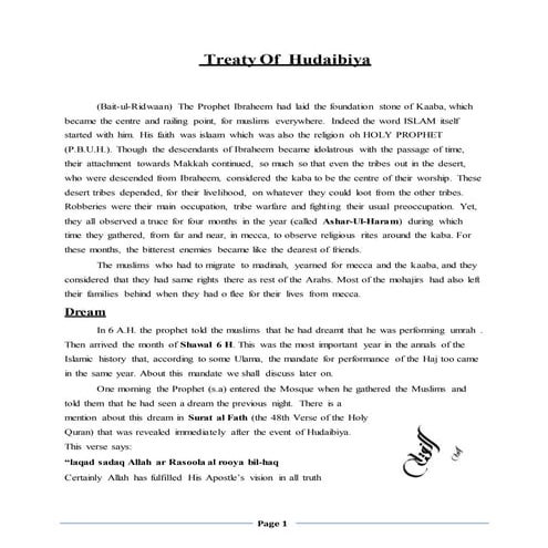 Treaty of hudaibiya