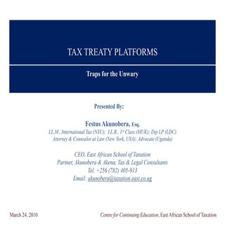 Treaty Platforms: Traps For The Unwary