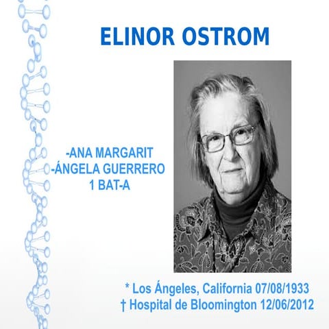 Elinor Ostrom, la primera premi nobel d'Economia