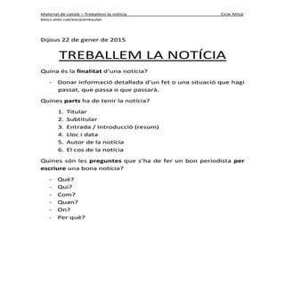 Treballem la notícia!