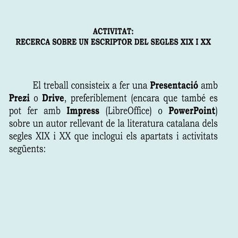 TREBALL LITERATURA CATALANA - ITINERARIS PALMA MALLORCA - CIUTAT LITERÀRIA . ...