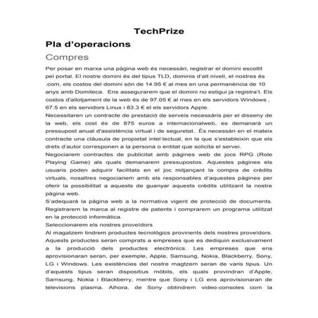 Treball sencer techprize