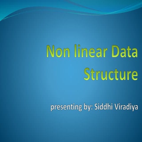 non linear data structure -introduction of tree | PPT