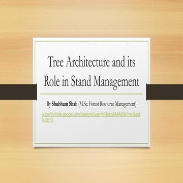 Tree Architecture and its Role in Stand Management
