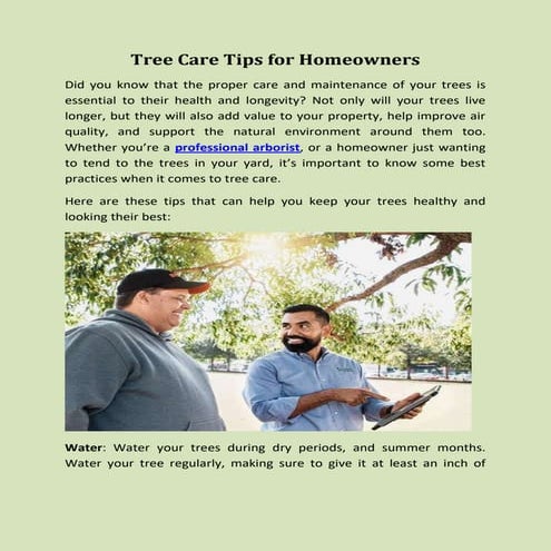5 Handy Tree Care Tips That You Can Use For Winter | PDF
