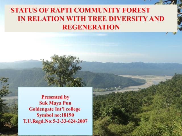 Tree diversity and regeneration of Community forest2016.pptx