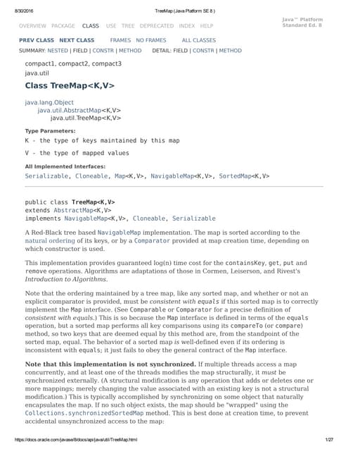Tree map (java platform se 8 ) | PDF