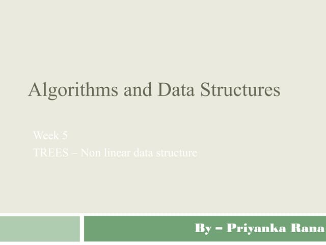 Trees - Non Linear Data Structure