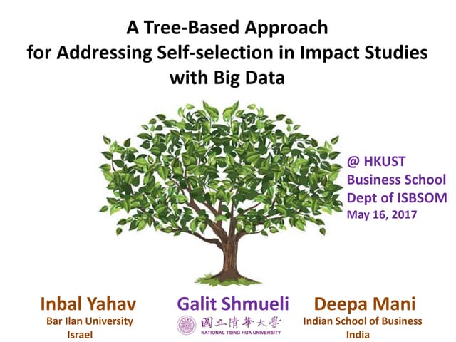 A Tree-Based Approach  for Addressing Self-selection in Impact Studies with B...