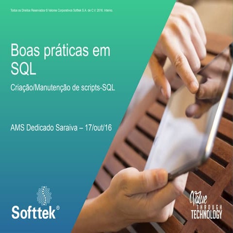 Treinamento - Treinamento de boas práticas em SQL | PPTX