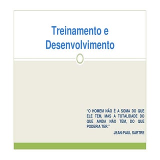 Treinamento e Desenvolvimento