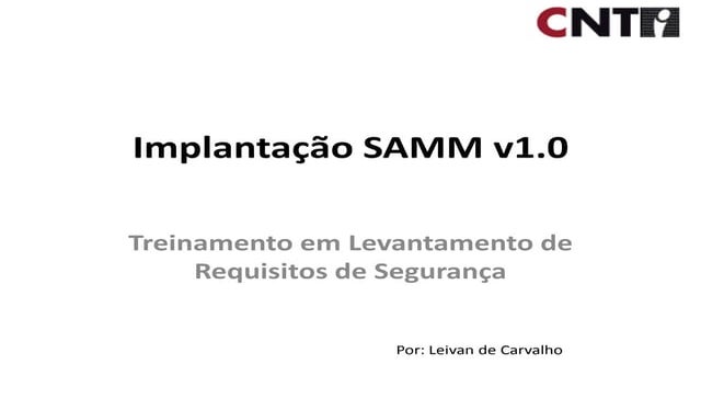 Treinamento em levantamento de requisitos de segurança