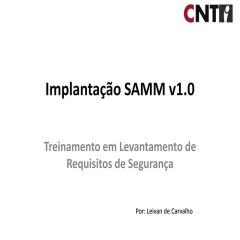 Treinamento em levantamento de requisitos de segurança