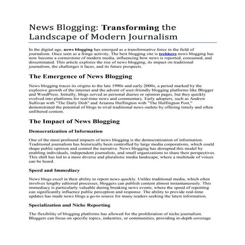Blogging vs. journalism | PDF