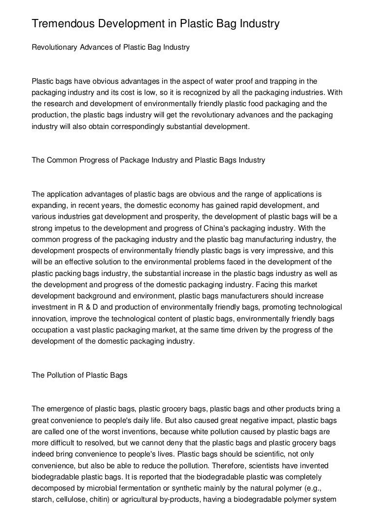 How To Write An Essay Proposal Tremendousdevelopmentinplasticbagindustryphpappthumbnailjpgcb Mental Health Essays also Argumentative Essay On Health Care Reform Tremendous Development In Plastic Bag Industry Starting A Business Essay