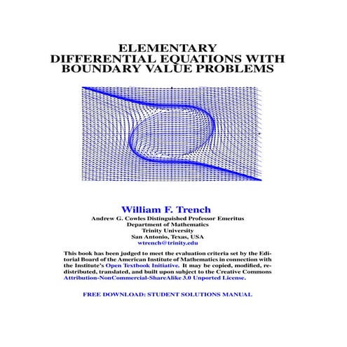 Elementary Differential Equations and Boundary Value Problems