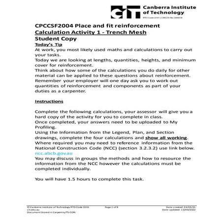 Trench Mesh Quantities Calculations