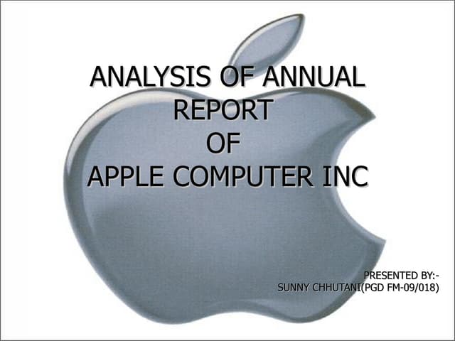 Trend Analysis Of Balance Sheet Of Apple Company