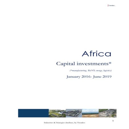 Capital investment in Africa, 2016-June 2019.