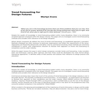 Trend forecasting for design future...