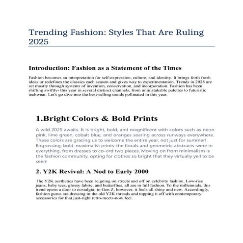 Top Gen Z Fashion Trends 2025 | Aesthetic bk | PPTX