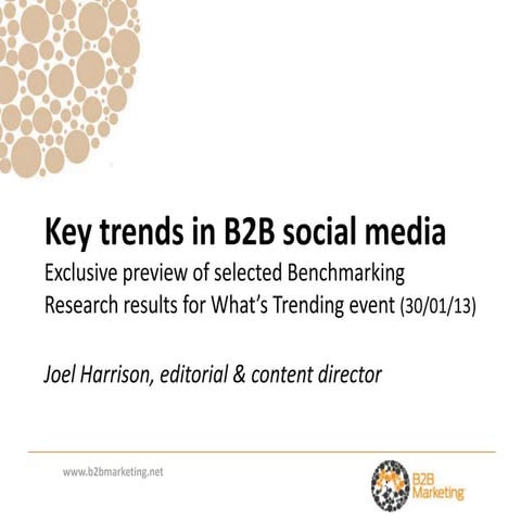 Social Media Benchmarking Report - preview of findings