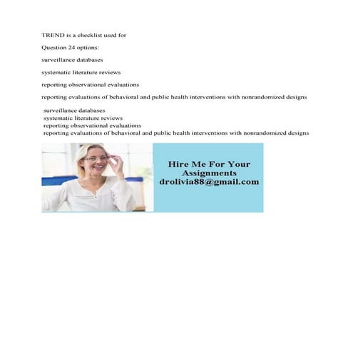 TREND is a checklist used for Question 24 options- surveillance da.docx