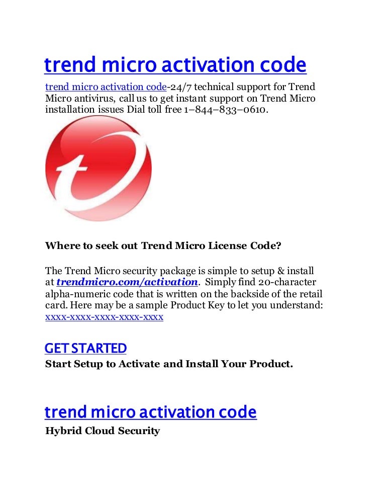 Trend micro activation code