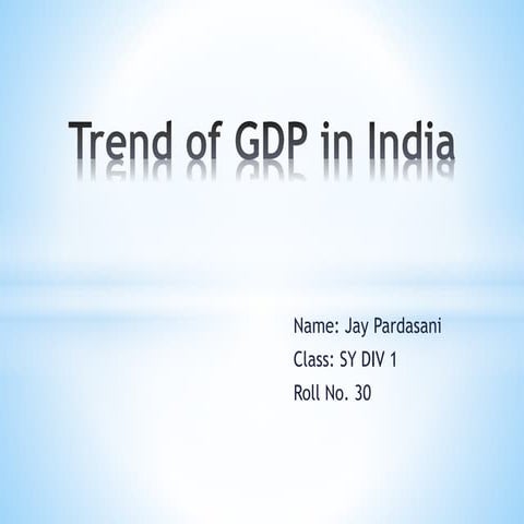 Trend Of GDP In India