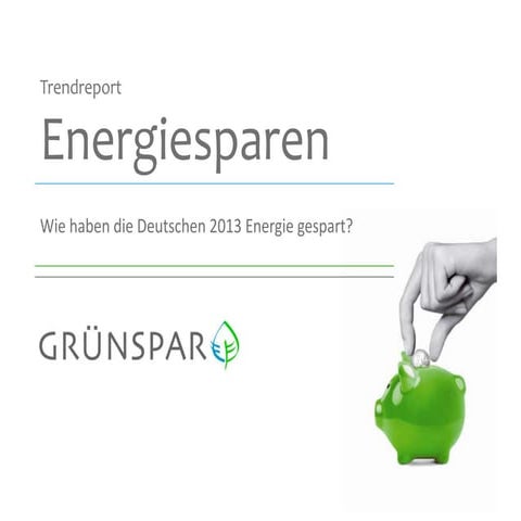 Trendreport Energiesparen - Wie haben die Deutschen 2013 Energie gespart?
