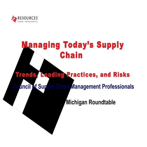 Managing Today’s Supply Chain