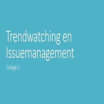 Trends   college 2 - Het Scenario-Stappenplan