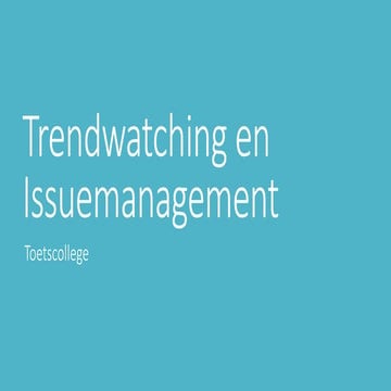 Trends College 7 - toetscollege