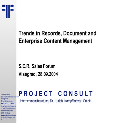 [EN] Trends in Records, Document and Enterprise Content Management | Ulrich K...