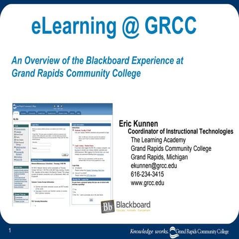 TRENDS Presentation - eLearning @ GRCC with Blackboard