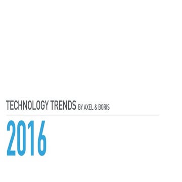 Technology Trends 2016 Part I