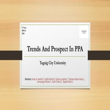 Trends and Prospects in Public Personnel Administration