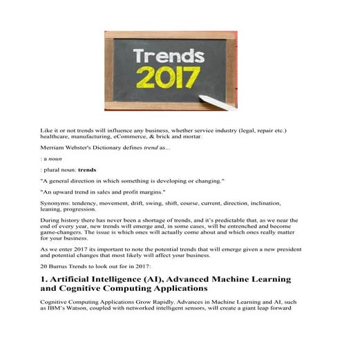 Top Tech & Business Trends for 2017 article