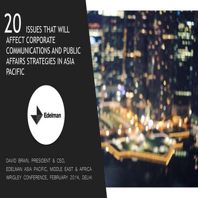 Trends for corporate communicators in asia pacific