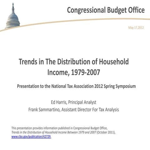 Trends in the Distribution of Household Income, 1979-2007