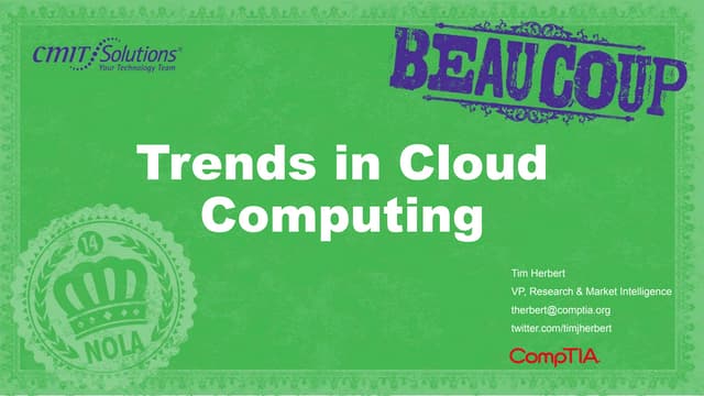 CompTIA: Trends in Cloud Computing