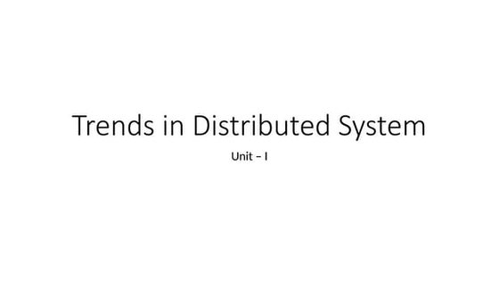 Trends in distributed systems | PPT