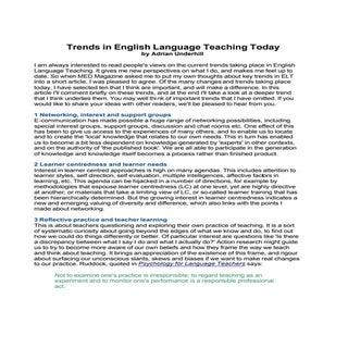 Trends in english language teaching...