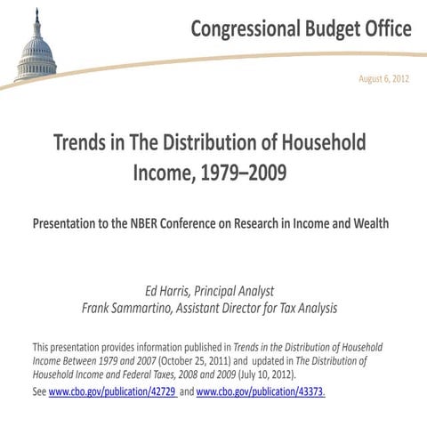 Trends in the Distribution of Household Income, 1979-2009