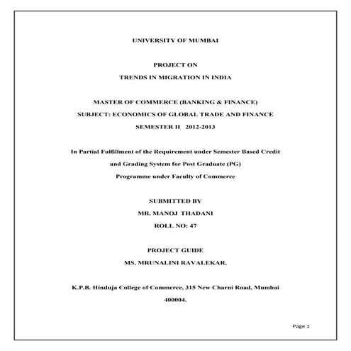 Trends in migration in india