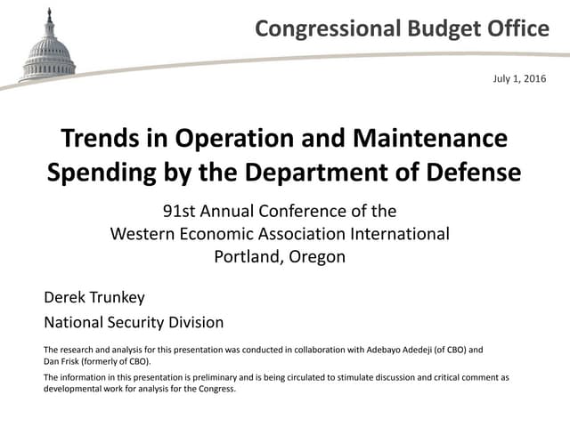 Trends in Operation and Maintenance...